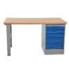 Arbejdsbord, 5 skuffe, 1600mm, Oliehærdet plade