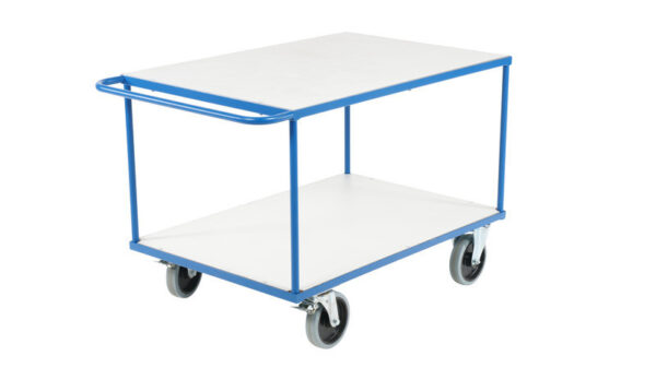 Kraftig platformvogn med 2 hylder 1200 x 800 mm fra Stakk